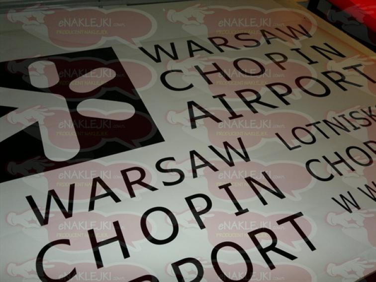 warsaw chopon airport druk naklejek